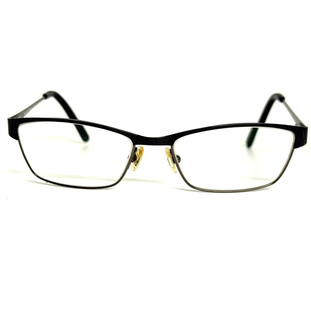 London Fog Adele Black Chrome Eyeglasses Frames 53-16-135 Rectangular Metal